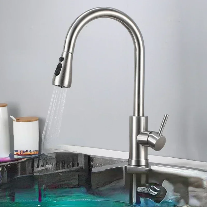 Commercial Kitchen Faucet - 브러시드 니켈 주방 수도꼭지 싱글 홀