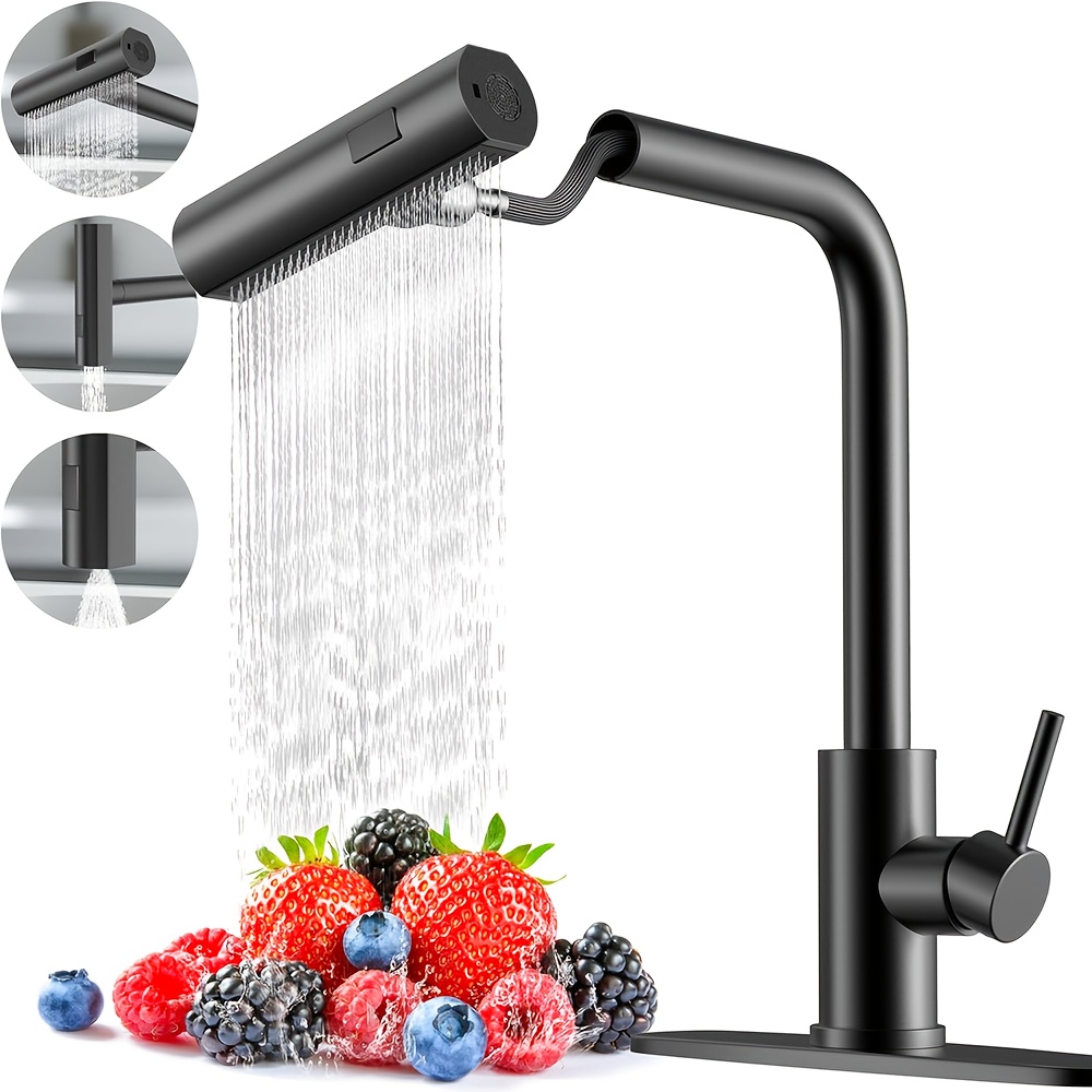 Commercial Kitchen Faucet - 1 PC 블랙 주방 수도꼭지(풀다운 스프레이