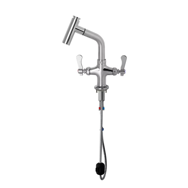 Commercial Quality Kitchen Faucet - 고품질 이중 핸들 카운터 마운트 크롬