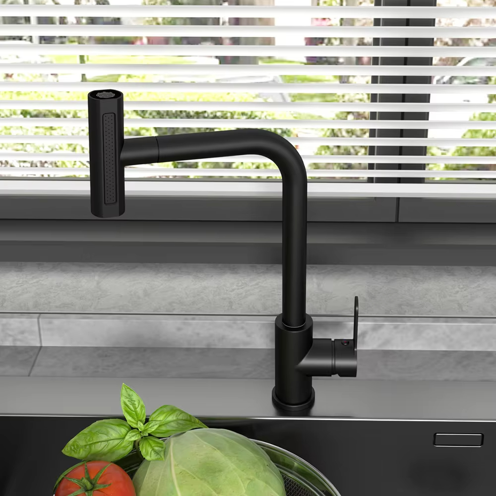 블랙 풀아웃 주방 싱크 수도꼭지 유연한 4가지 모드 스 - Commercial Kitchen Faucet 리뷰 및 가격