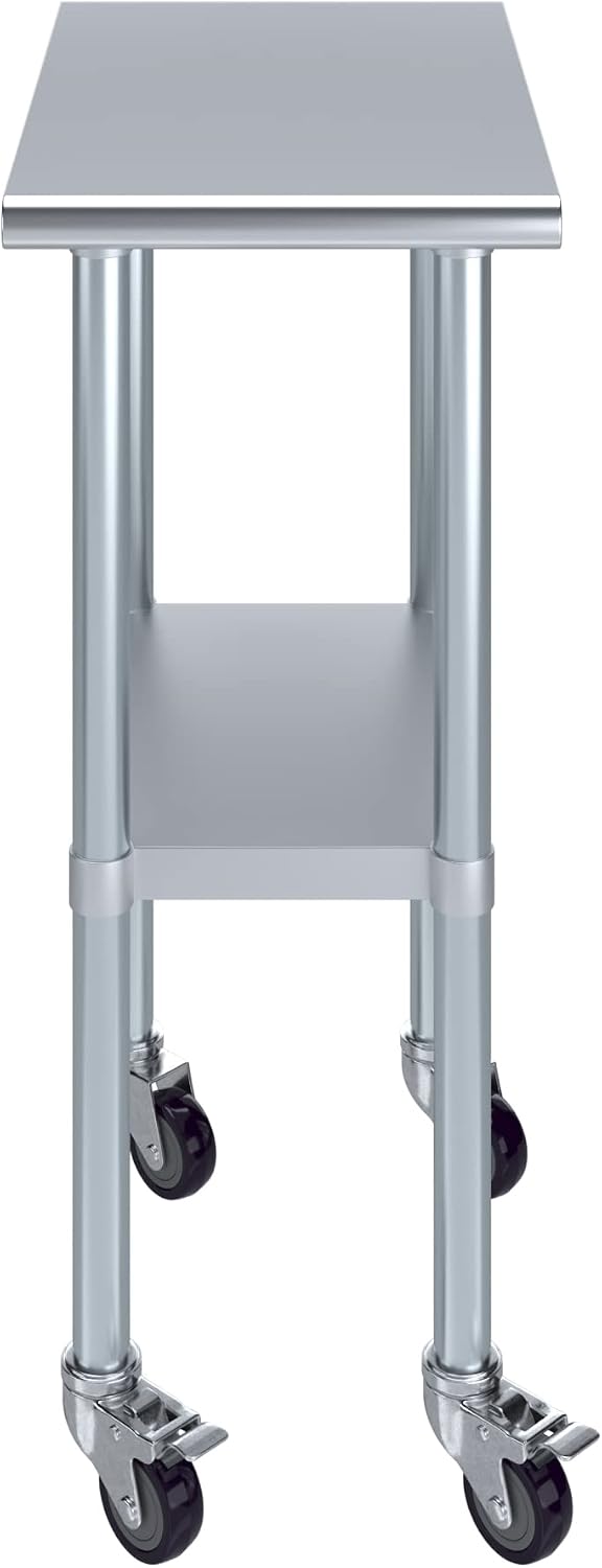 24인치×15인치 헤비듀티 스테인리스 스틸 유틸리티 작 - Commercial Kitchen Prep Table With Storage 리뷰 및 가격