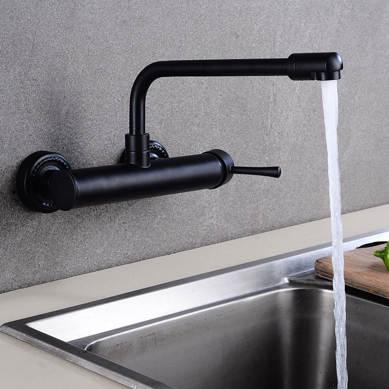 벽걸이형 황동 블랙 주방 믹서, 듀얼 홀 싱글 핸들 주 - Commercial Kitchen Faucet 리뷰 및 가격