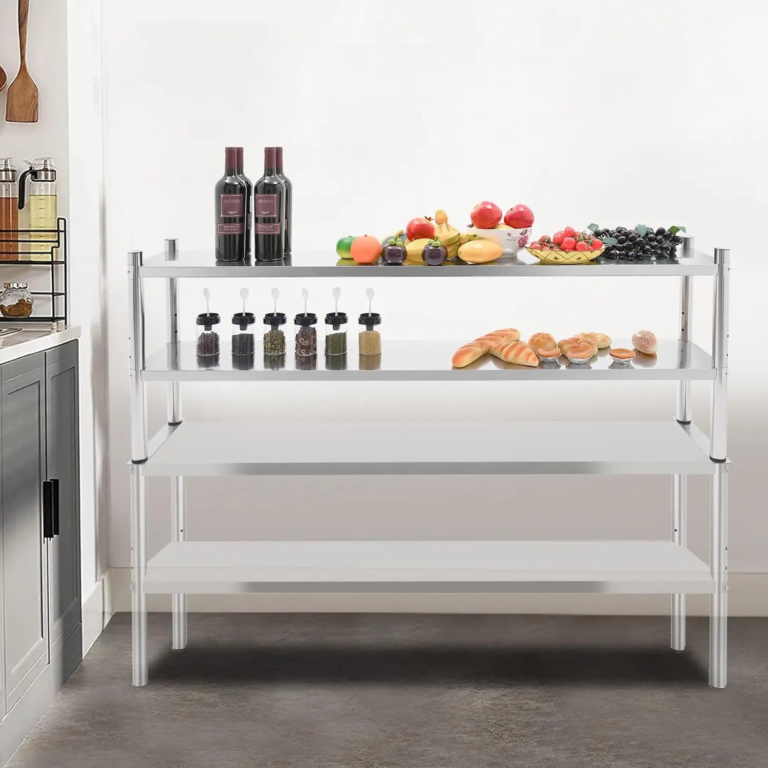 스테인리스 스틸 이중 선반, 12 * 60인치 상업용  - Commercial Kitchen Prep Table With Storage 리뷰 및 가격