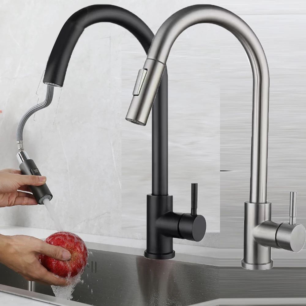 브러시드 니켈 주방 수도꼭지 싱글 홀 풀아웃 스파우트  - Commercial Kitchen Faucet 리뷰 및 가격