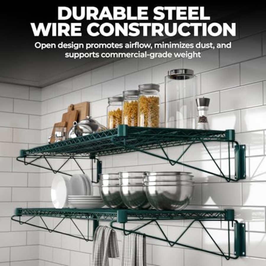 48x14 에폭시 코팅된 녹색 철제 벽걸이 선반 (상업 - Commercial Kitchen Walls 리뷰 및 가격