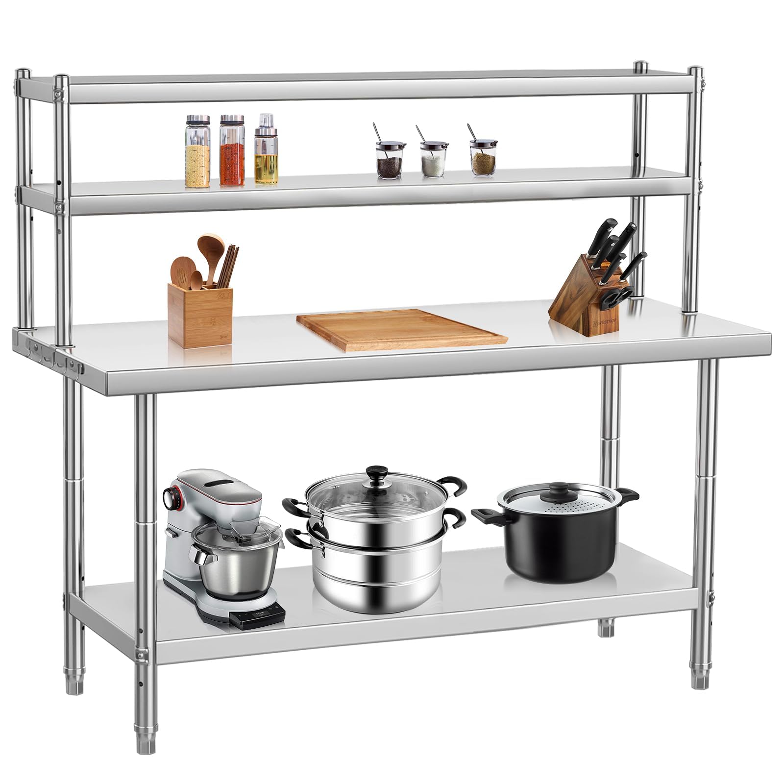 48x24 헤비듀티 스테인리스 스틸 작업대 상업용 주방 - Commercial Kitchen Prep Table With Storage 리뷰 및 가격