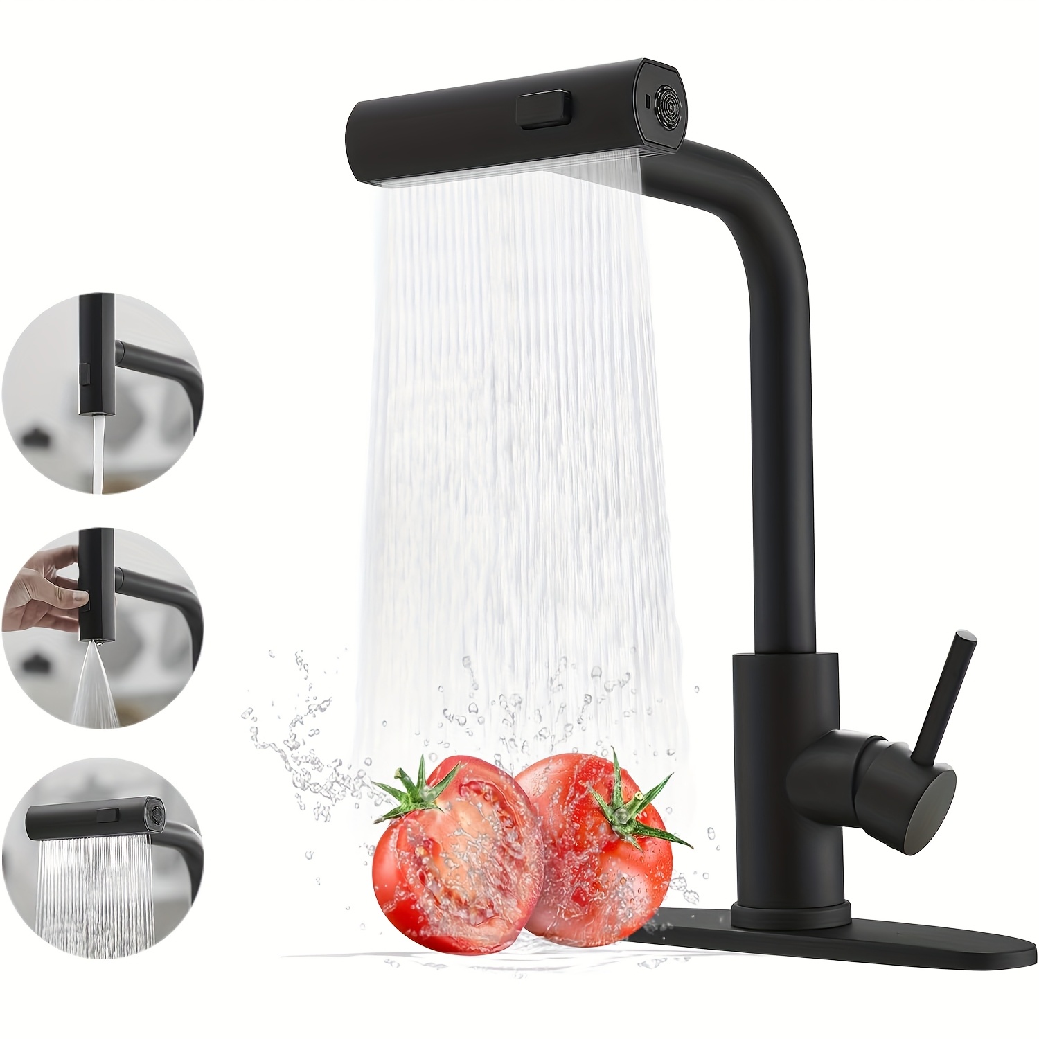 1 PC 블랙 주방 수도꼭지(풀다운 스프레이 포함),  - Commercial Kitchen Faucet 리뷰 및 가격