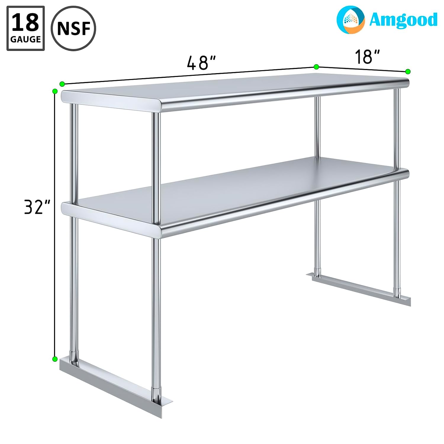 48인치 이중 스테인리스 스틸 테이블 장착형 상단 선반 - Commercial Kitchen Prep Table With Storage 리뷰 및 가격