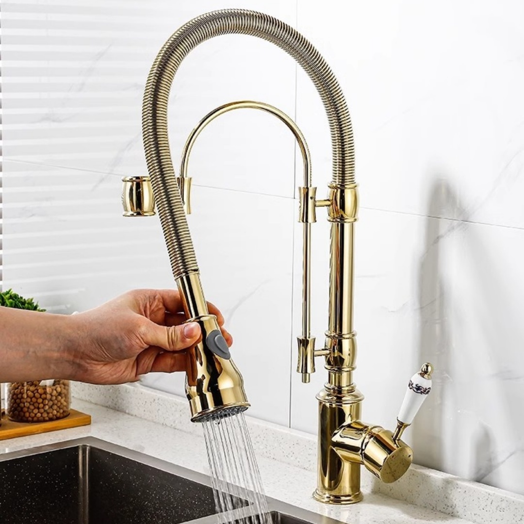 골드 풀다운 주방 수전 황동 온냉수 싱크대 수전 풀아웃 - Commercial Kitchen Faucet 리뷰 및 가격