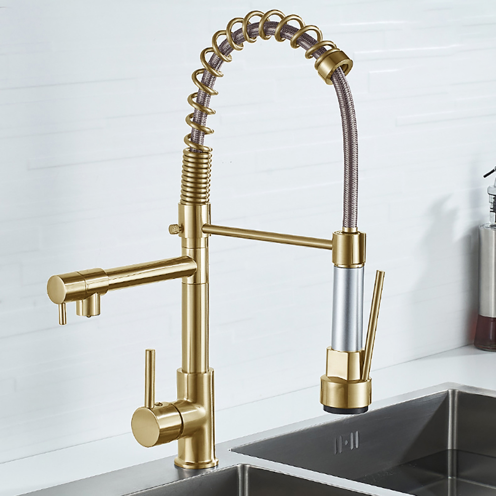 DQOK 블랙 브러시 스프링 풀 다운 주방 싱크대 수도 - Commercial Kitchen Faucet 리뷰 및 가격
