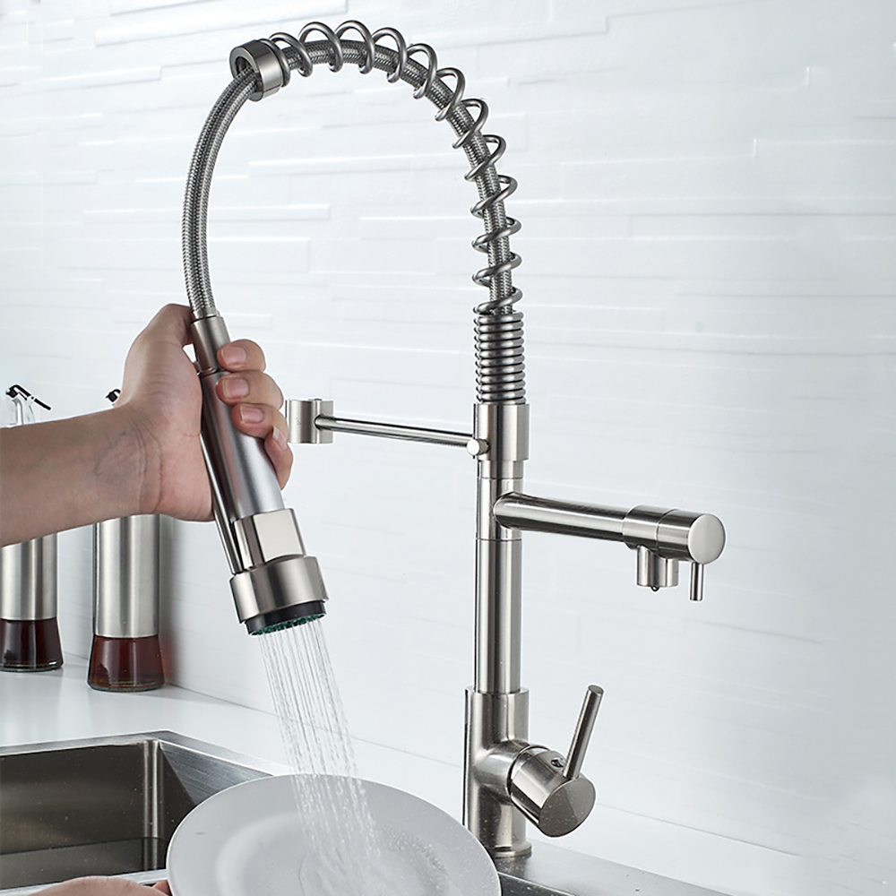 DQOK 블랙 브러시 스프링 풀 다운 주방 싱크대 수도 - Commercial Kitchen Faucet 리뷰 및 가격