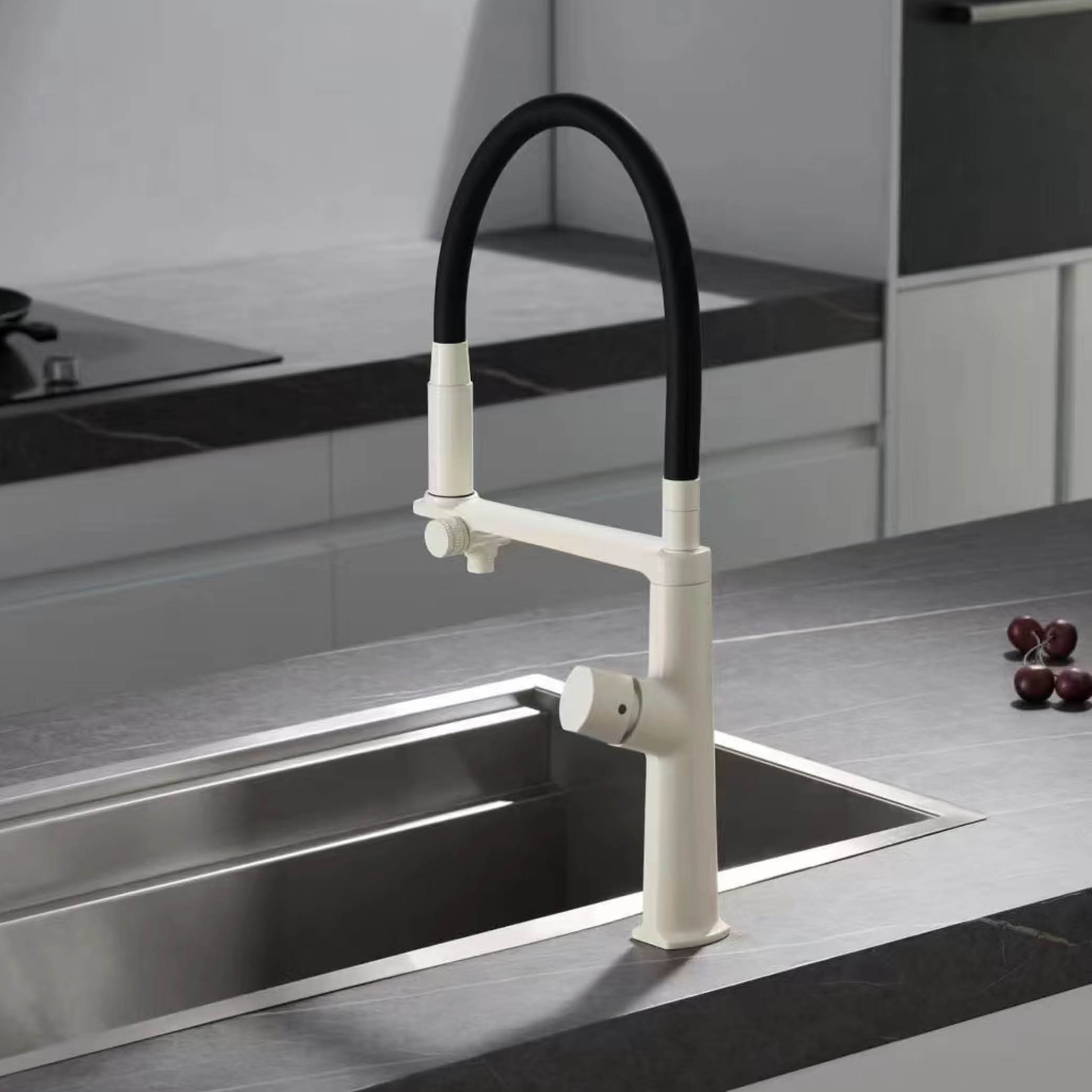 고급 건그레이 황동 주방 수전 1홀 이중 핸들 냉온수  - Commercial Kitchen Faucet 리뷰 및 가격