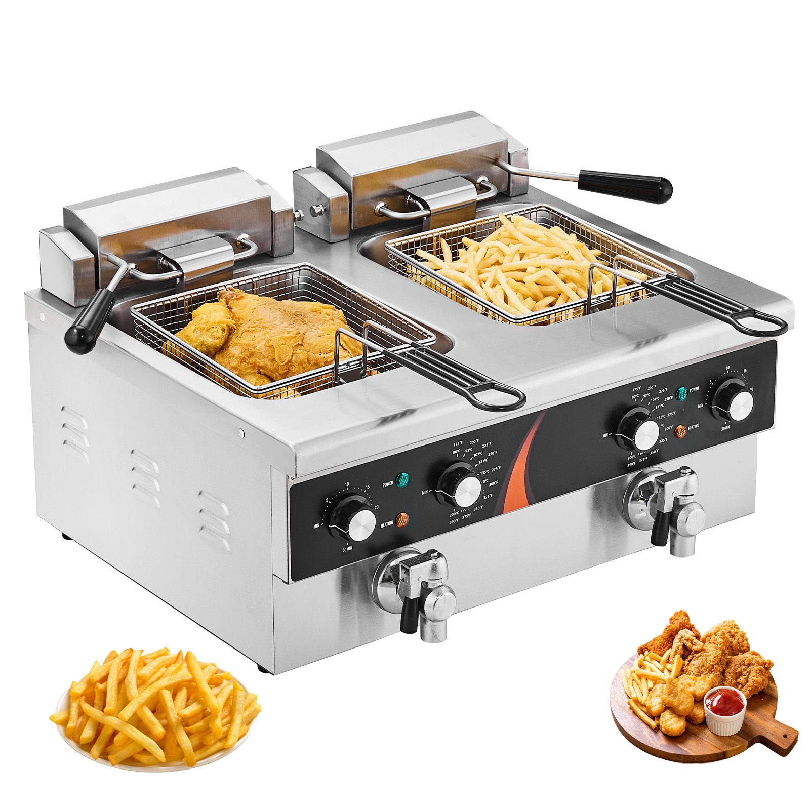 상업용 딥 프라이어 3500W, 듀얼 탱크 전기 카운터 - Commercial Kitchen Use 리뷰 및 가격