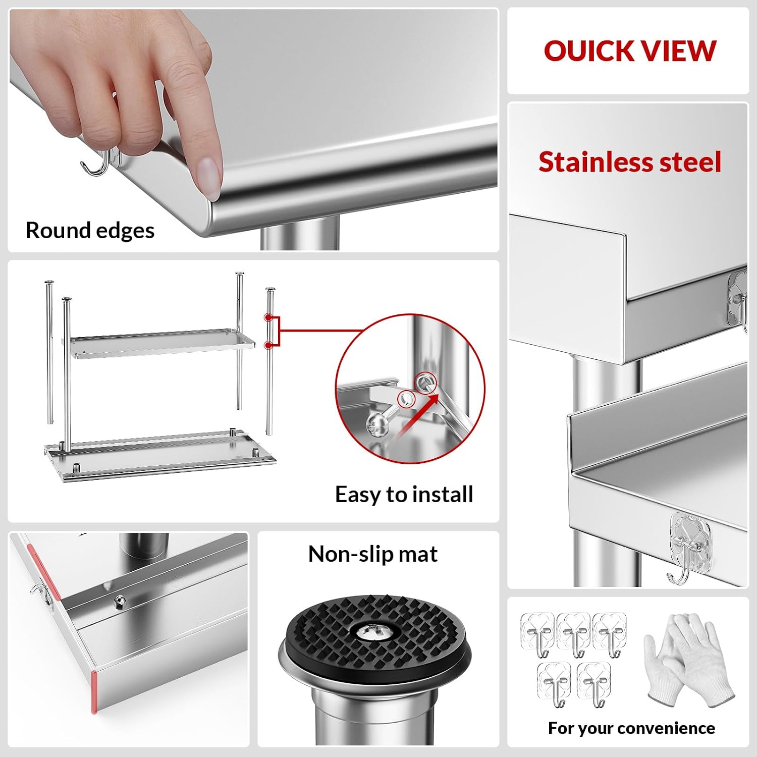 스테인리스 스틸 식품 준비 테이블 워크스테이션, 백스플 - Commercial Kitchen Prep Table With Storage 리뷰 및 가격