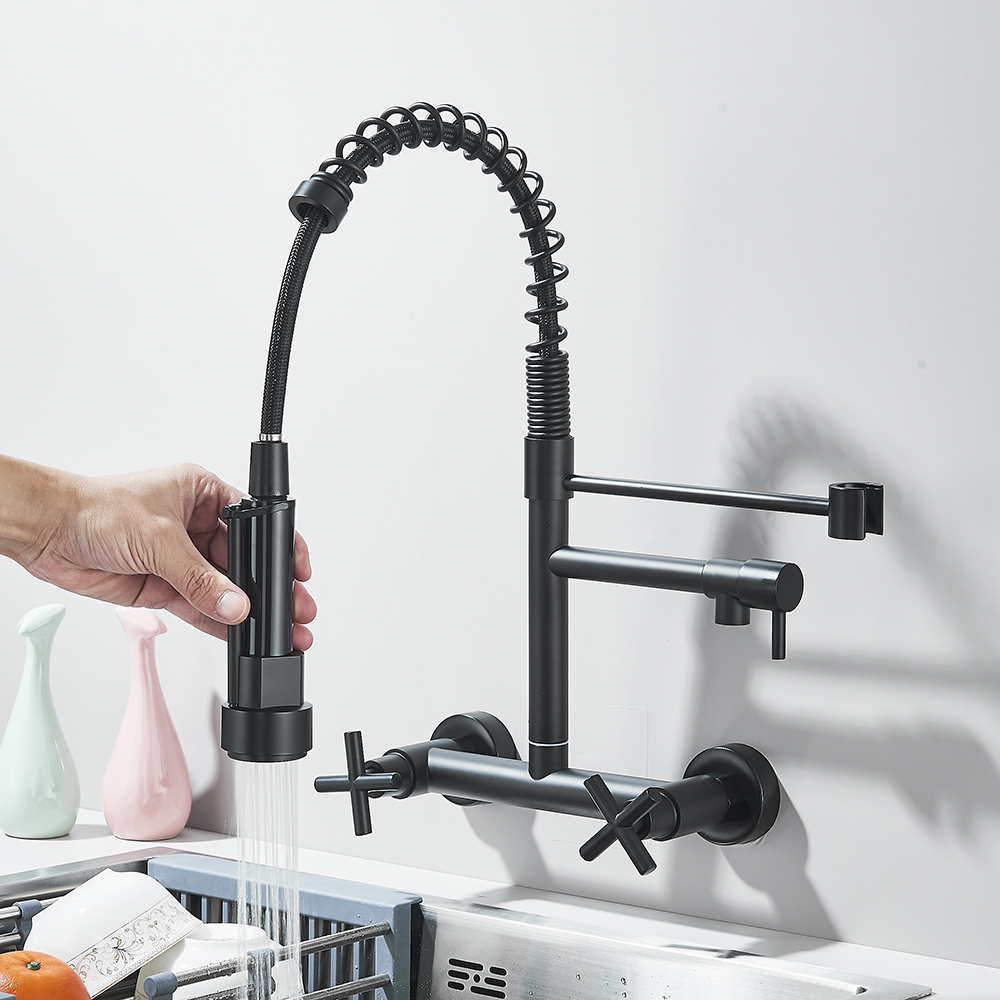 블랙 주방 수전 360도 회전 풀다운 핸드 스프레이어  - Commercial Kitchen Faucet 리뷰 및 가격